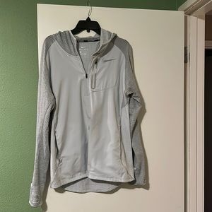 Grey Nike Dry Fit Running 3/4 zip hoodie